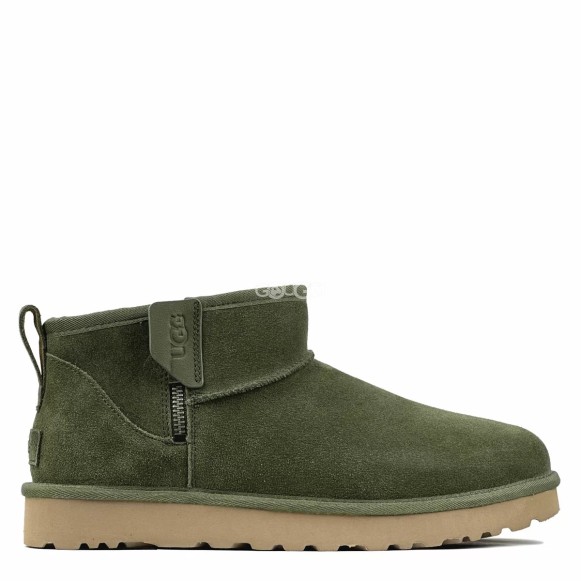 Мужские ультра мини угги на молнии Ugg Mens Classic Ultra Mini Zip Boot Khaki