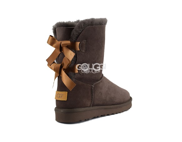 Женские угги с бантиками Bailey Bow Chocolate II