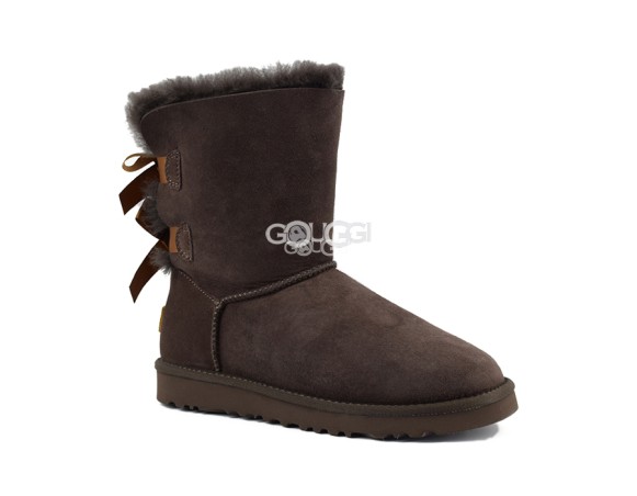 Женские угги с бантиками Bailey Bow Chocolate II