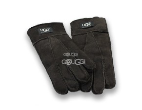 Меховые перчатки мужские Suede Black 