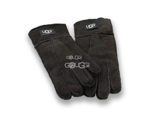 Меховые перчатки мужские Suede Black 