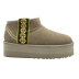 Женские мини угги на платформе Classic Ultra Mini Braid Plat Boot Sand