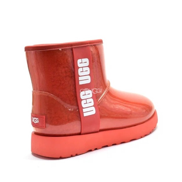 Женские прозрачные мини угги Ugg Mini Clear Red