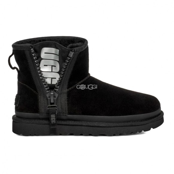 Женские угги Mini Zipper Tape Logo - Black