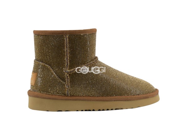 Женские мини угги Jimmy Choo Mini Serein II Gold