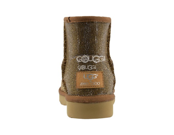 Женские мини угги Jimmy Choo Mini Serein II Gold