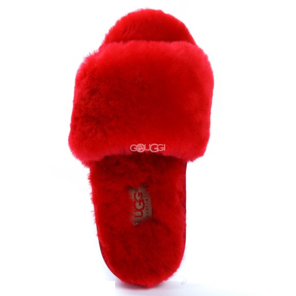 Женские тапочки Fluff Slide Slippers Dark Red