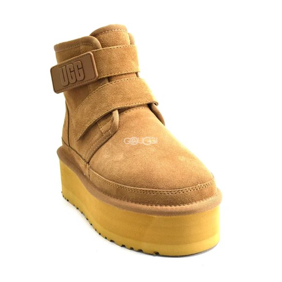 Женские короткие угги на платформе Ugg Classic Short Suede Platform Chestnut