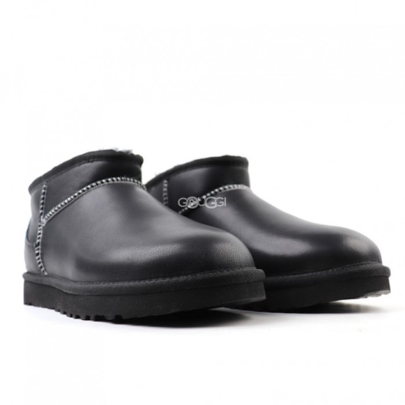 Женские ультра мини угги UGG Classic Ultra Mini LTHR Regen - Black